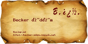 Becker Ádám névjegykártya